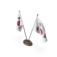 South Korea Cloth Two Flags Stand PNG & PSD Images
