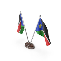 South Sudan Cloth Two Flags Stand PNG & PSD Images