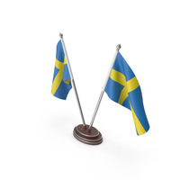 Sweden Cloth Two Flags Stand PNG & PSD Images