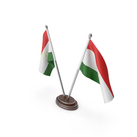 Tajikistan Cloth Two Flags Stand PNG & PSD Images