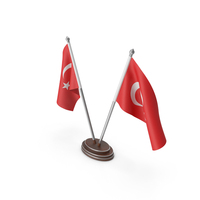 Turkey Cloth Two Flags Stand PNG & PSD Images