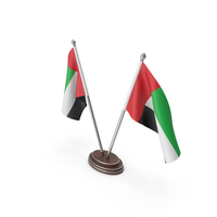 United Arab Emirates Cloth Two Flags Stand PNG & PSD Images