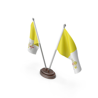 Vatican City Cloth Two Flags Stand PNG & PSD Images
