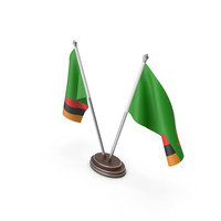 Zambia Cloth Two Flags Stand PNG & PSD Images