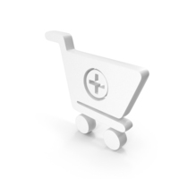 White Shopping Cart Add Symbol PNG & PSD Images
