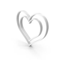 White Heart In Heart Frame Symbol PNG & PSD Images
