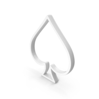 White Spade Playing Card Outline Symbol PNG & PSD Images