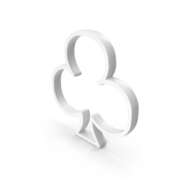 White Club Playing Card Outline Symbol PNG & PSD Images
