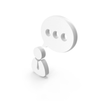 White Chat Bubble User Symbol PNG & PSD Images