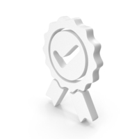 White Tick Mark Badge Symbol PNG & PSD Images