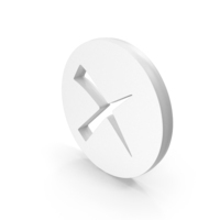 White Round Wrong Cross Symbol PNG & PSD Images