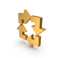 Four Arrows Squares in Different Icon Gold PNG & PSD Images