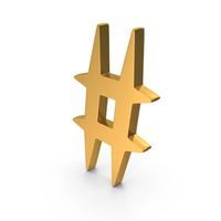 Hashtag Icon Gold PNG & PSD Images