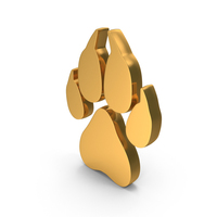 Gold Lion Paw Prints Icon PNG & PSD Images