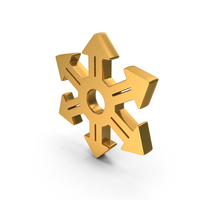 Multiple Arrow Direction Icon Gold PNG & PSD Images