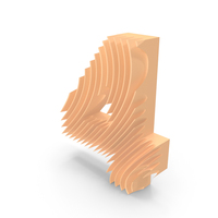 Wavy Shape Number 4 PNG & PSD Images
