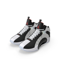 Air Jordan 35 Black White Basketball Shoes PNG & PSD Images