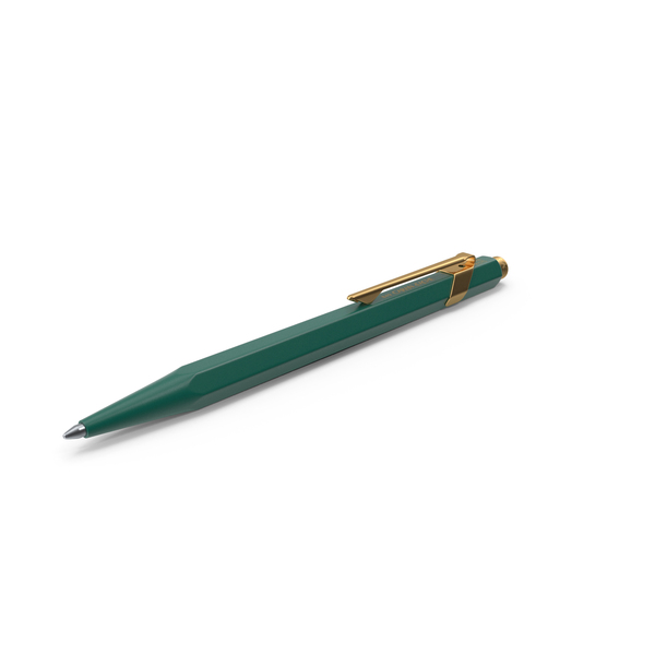 Ballpoint Pen Rolex Caran Dache Gold Green PNG Images PSDs for