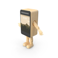 Cell Phone Costume Character Golden A Pose PNG & PSD Images