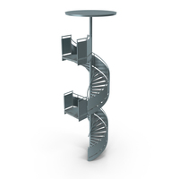 Closed Side Spiral Fire Escape Stairs PNG & PSD Images