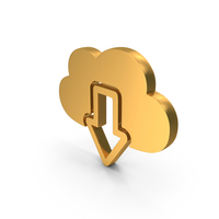 Cloud Download Icon Gold PNG & PSD Images