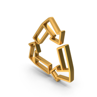 Out Line Recycling Icon Gold PNG & PSD Images