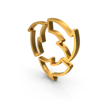 Out Line Recycling Icon Gold PNG & PSD Images