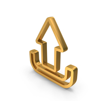 Out Line Up Load Icon Gold PNG & PSD Images