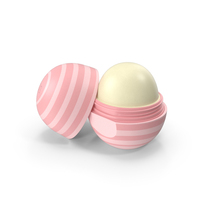 EOS Natural Lip Balm Pink Stripes Open PNG & PSD Images