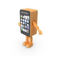 Mobile Phone Advertising Costume Orange PNG & PSD Images