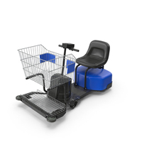 Dirty Blue Motorized Grocery Cart PNG & PSD Images