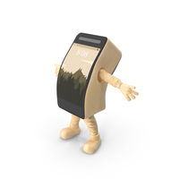 Golden Happy Mobile Phone Mascot PNG & PSD Images