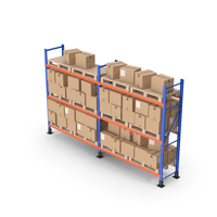 Metal Shelf / Pallet Rack And Cardboard Boxes PNG & PSD Images