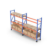 Metal Shelf / Pallet Rack And Cardboard Boxes PNG & PSD Images