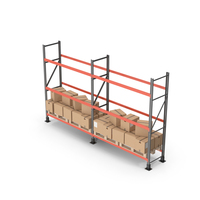 Metal Shelf / Pallet Rack And Cardboard Boxes PNG & PSD Images