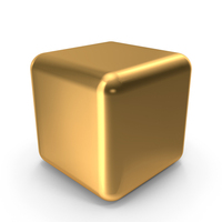 Geometric Gold Cube PNG & PSD Images