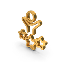 Happy Joy With Star Icon Gold PNG & PSD Images