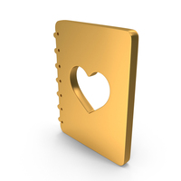 Love Story Valentine Book Icon Gold PNG & PSD Images