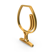 Out Line Brandy Snifter Wineglass Icon Gold PNG & PSD Images