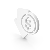 White Dollar Fall Arrow Symbol PNG & PSD Images