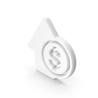White Dollar Growth Arrow Symbol PNG & PSD Images