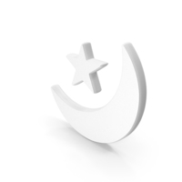 White Moon With Star Symbol PNG & PSD Images