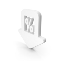 White Percentage Down Symbol PNG & PSD Images