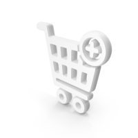 White Shopping Cart Add Symbol PNG & PSD Images