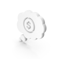 Speech Bubble Thought about Money Symbol White PNG & PSD Images