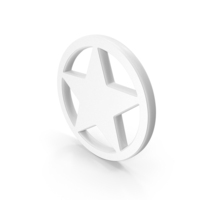 White Star Circular Badge Symbol PNG & PSD Images