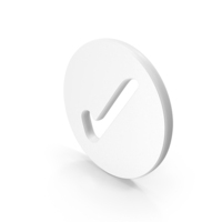 White Tick Mark Round Symbol PNG & PSD Images