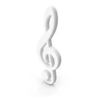 White Treble Clef Music Symbol PNG & PSD Images
