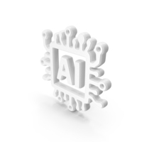 White Artificial Intelligence Symbol PNG & PSD Images