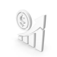 White Business Growth Chart With Dollar Symbol PNG & PSD Images